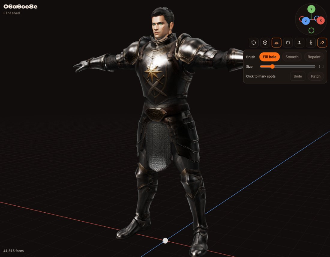 The Fix a spot brush open in the 3D view